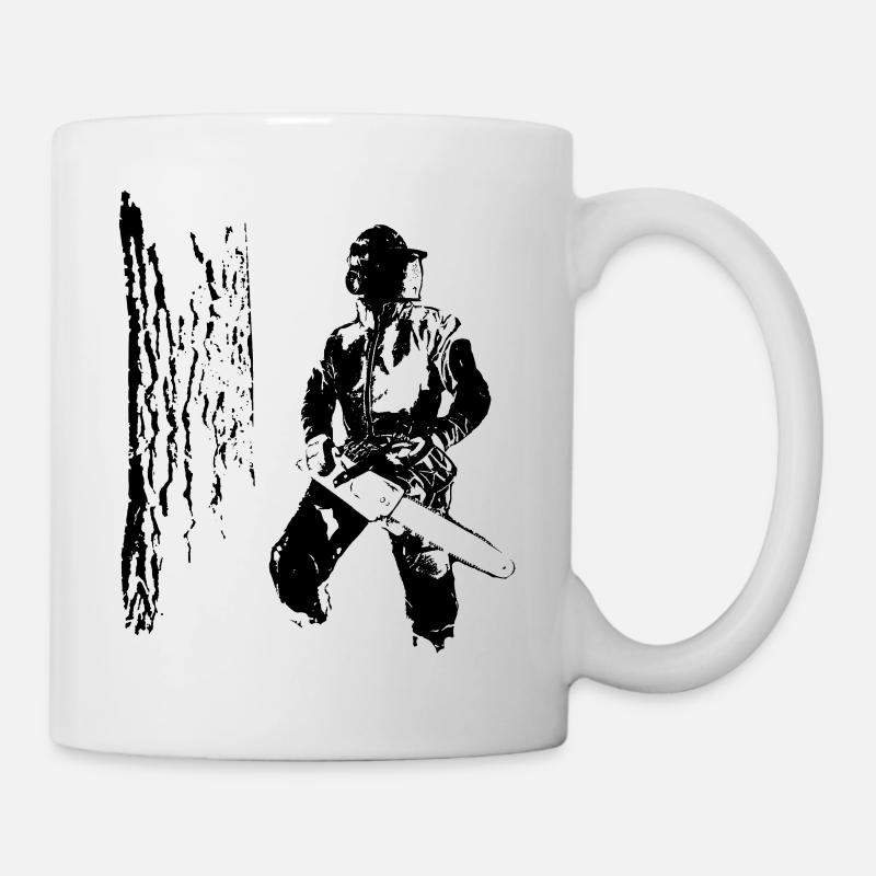 Forstwirt und Eiche (Monochrome) - Tasse - Weiß