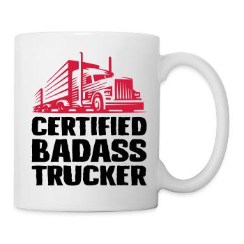 Certified badass trucker - Tasse - Weiß - Rechts