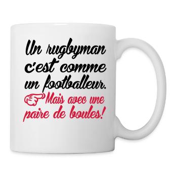 Différence entre un rugbyman et un footballer  - Mug blanc - blanc - Droite