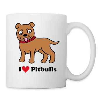 Dog, pit bull - Mug - white - Right