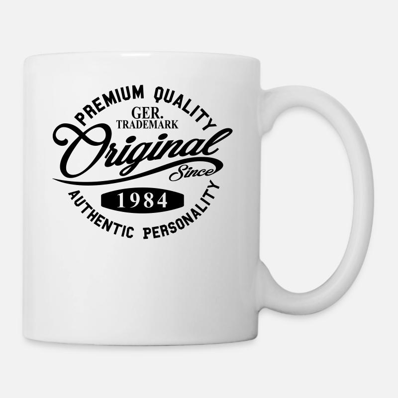 Origine Depuis 1984 Handwriting Qualité Premium - Mug blanc - blanc