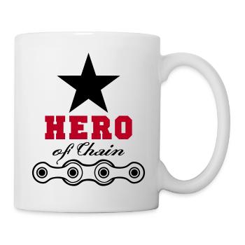 hero of chain - Tasse - Weiß - Rechts
