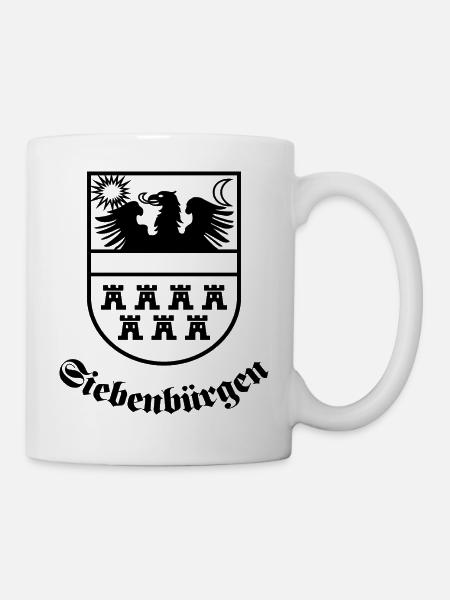 Siebenbürgen-Wappen "Siebenbürgen" sw - Tasse - Weiß