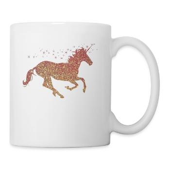 Das goldene glitzer Einhorn - Tasse - Weiß - Rechts