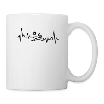 Berge Shirt · Heartbeat · Wandern · Natur · Berg - Tasse - Weiß - Rechts