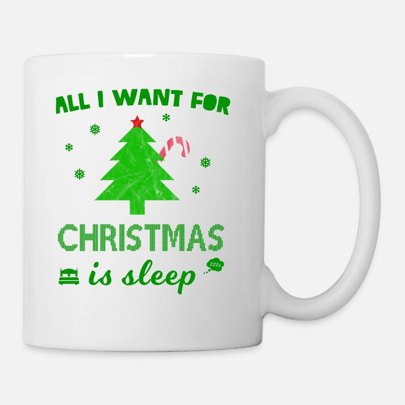 Weihnachten Schlafen - Geschenk - Tasse - Weiß