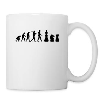 Schachfiguren Evolution Schach Geschenk - Tasse - Weiß - Rechts