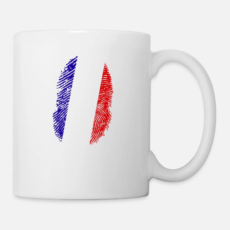 France Shirt · Drapeau · ADN · Empreintes digitales - Mug blanc - blanc