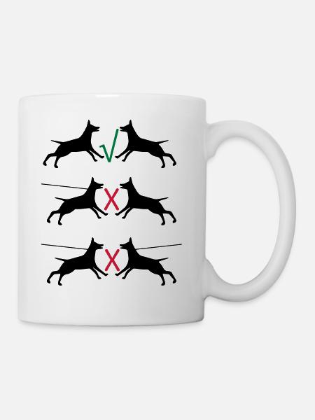 Hunde an der Leine - Tasse - Weiß