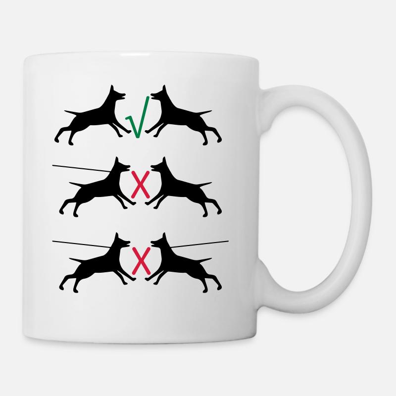 Dogs on a leash - Mug - white