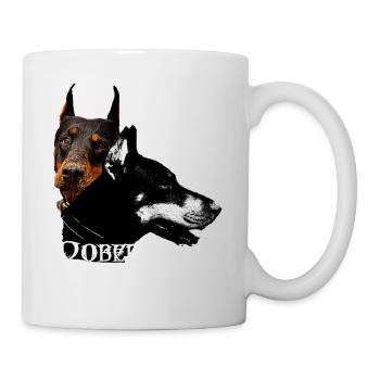 Dobermann,Hundegesicht ,Hundekopf,Hunde, Hund - Tasse - Weiß - Rechts