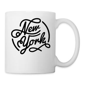 New York vintage style black lettering - Mug - white - Right