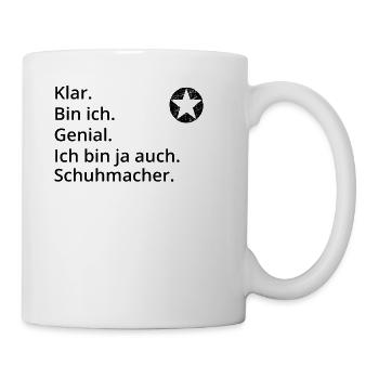 Geschenk Profi Genial Klug bin Schuhmacher - Tasse - Weiß - Rechts