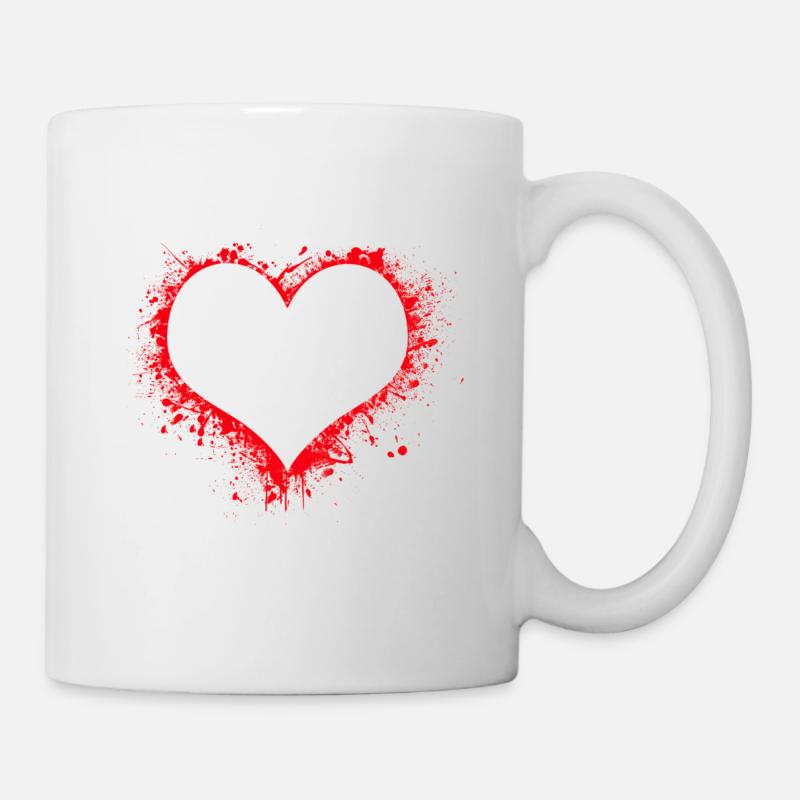 Blutiges Herz - Tasse - Weiß