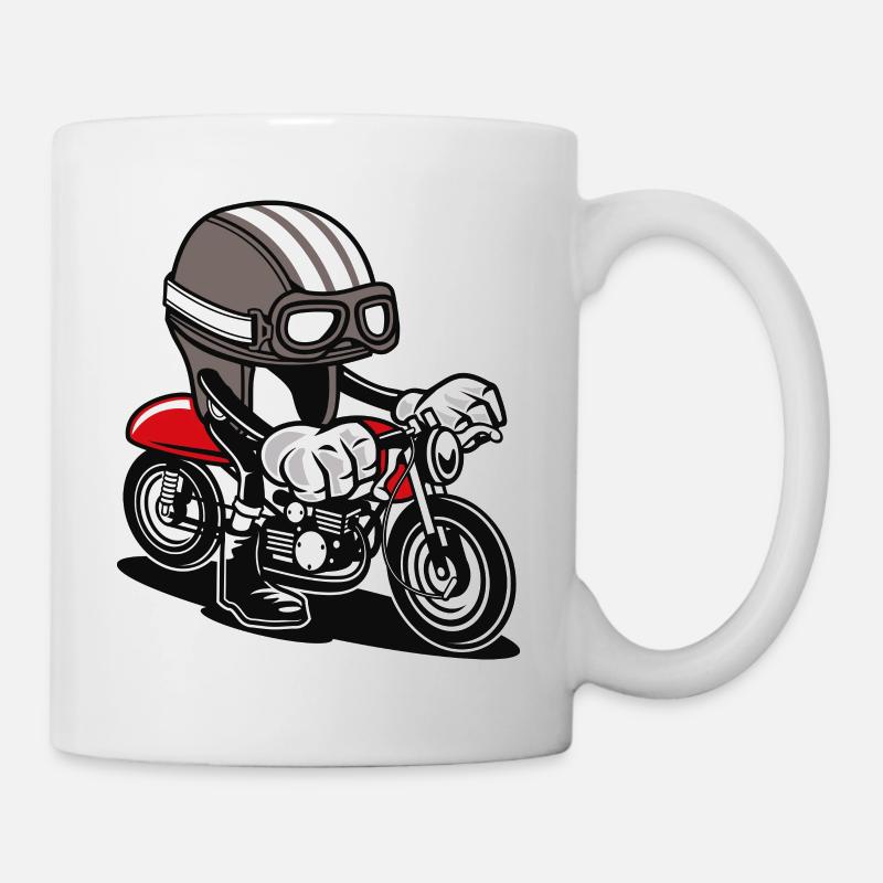 COMIC CAFERACER - Comic Cartoon Shirt Motiv - Tasse - Weiß