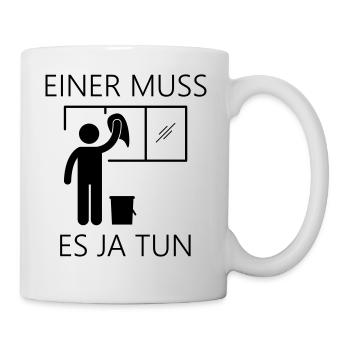 Fenster putzen - Tasse - Weiß - Rechts