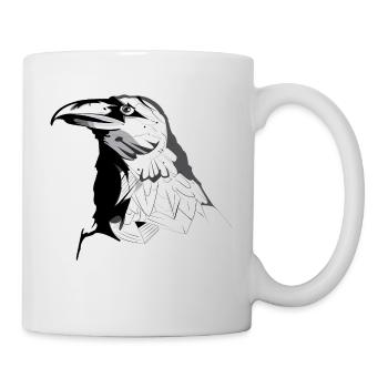 Rabe - Tasse - Weiß - Rechts
