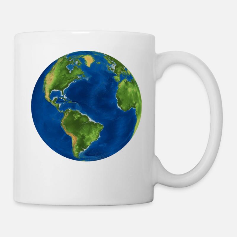 Weltkugel - Tasse - Weiß