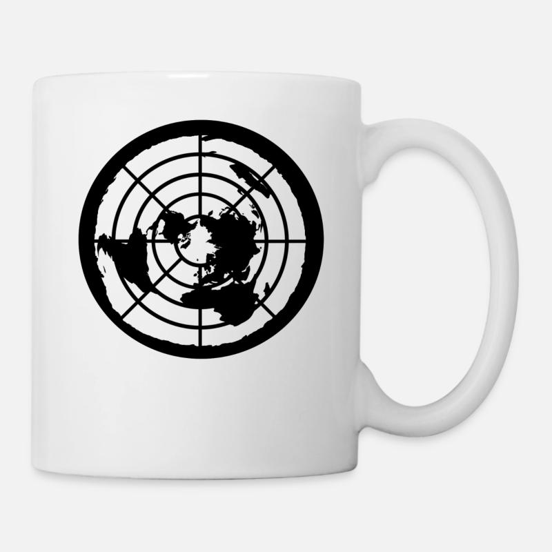 Flat Earth - Flache Erde Design, Logo & T-Shirt - Tasse - Weiß