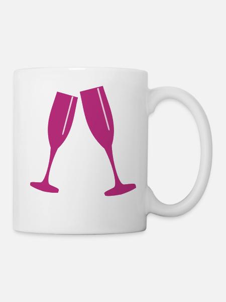 Sektglas - Tasse - Weiß