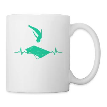 Trampolin springen Herzschlag Salto geschenk jump - Tasse - Weiß - Rechts