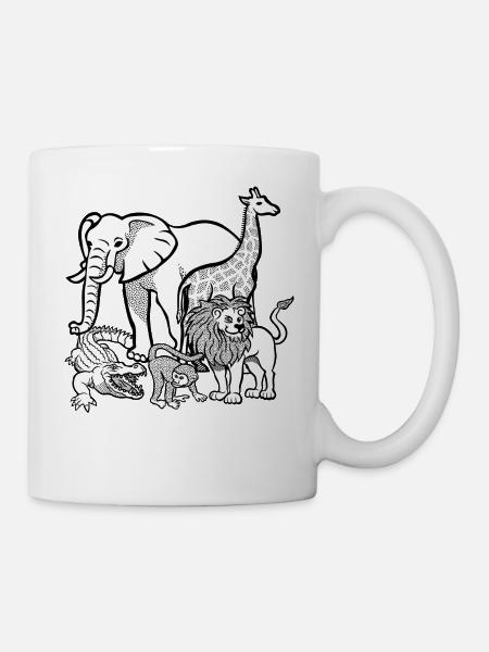 Afrika Tiere - Tasse - Weiß