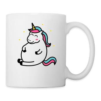 Fat Unicorn Dickes Einhorn Kurven Hunger Geschenk - Tasse - Weiß - Rechts