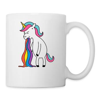 Unicorn rainbow puke. No buck Gagging - Mug - white - Right