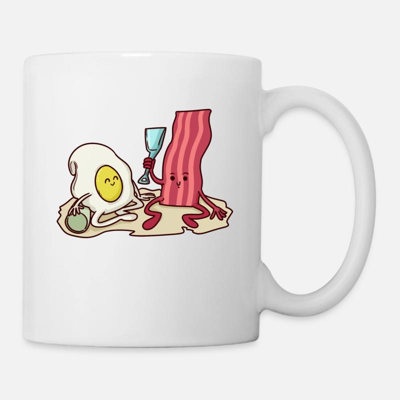 Bacon and egg are playing in the sandbox - Mug - white