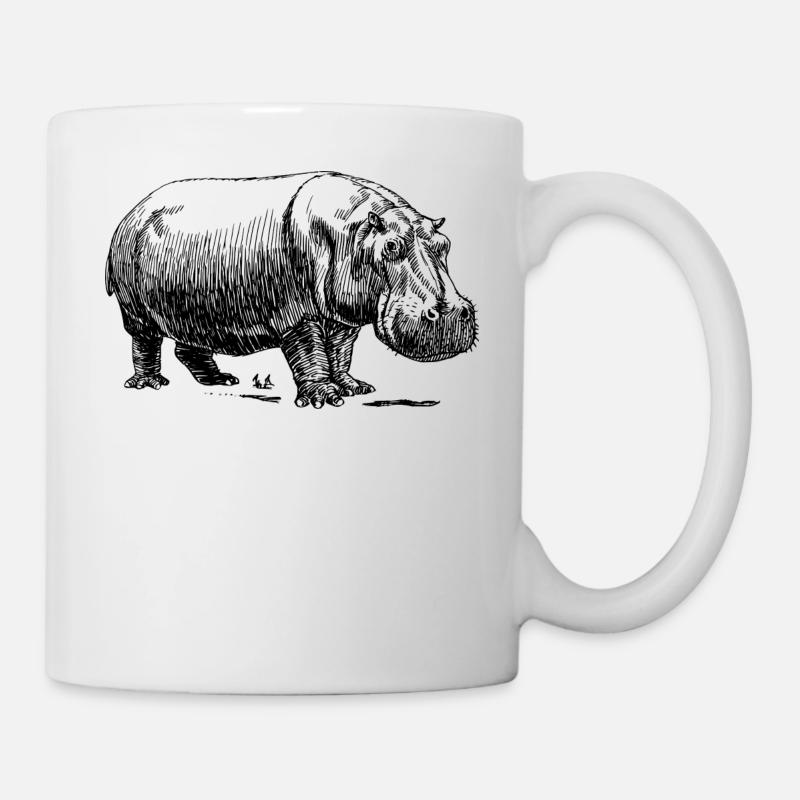 hippopotame - Mug blanc - blanc