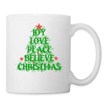 Joy Love Peace Believe Christmas - Mug - white - Right