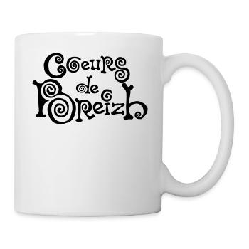 hearts of breizh brittany breton bzh logo - Mug - white - Right