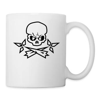 tete de mort Totenkopf-Symbol Hermelin Bretagne - Tasse - Weiß - Rechts