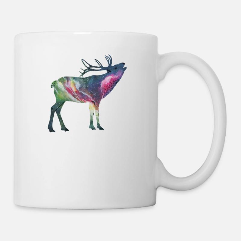Space Hirsch - Tasse - Weiß
