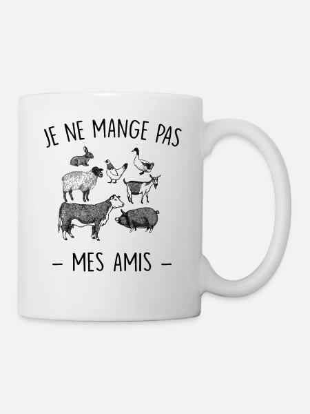 je ne mange pas mes amis vegan végétarien - Mug blanc - blanc