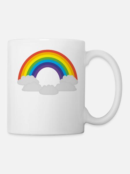 regenbogen sonne wolken wetter rainbow sun cloud38 - Tasse - Weiß