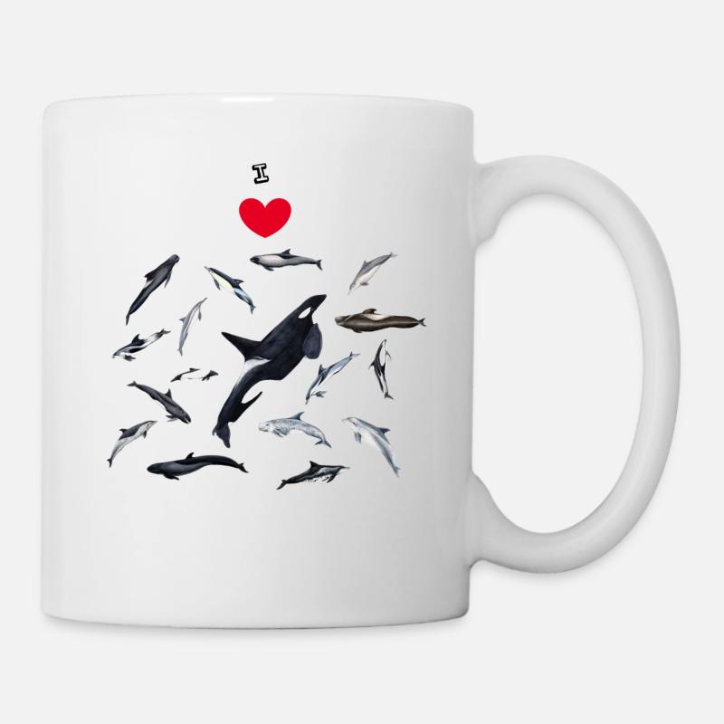 J'adore les dauphins - J'adore les dauphins - Dauphins - Mug blanc - blanc