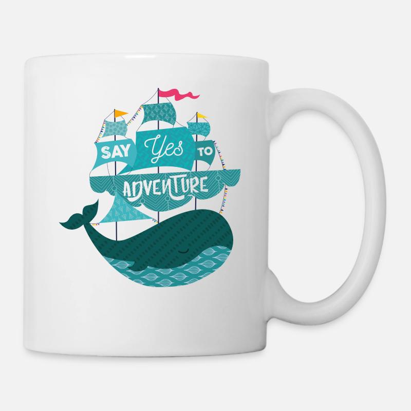 océan mer baleine enfant bébé aventure bateau - Mug blanc - blanc