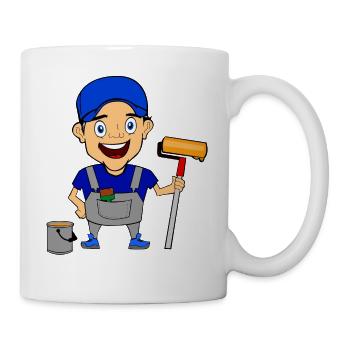 painter maler craftsman handwerker farbe color - Tasse - Weiß - Rechts