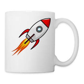 rakete rocket space shuttle ufo raumschiff mond - Tasse - Weiß - Rechts