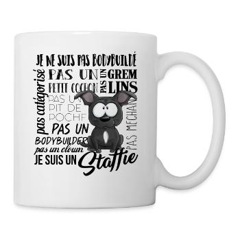 Je Suis Staffie Bleu Blanc - NoirFR - Mug blanc - blanc - Droite