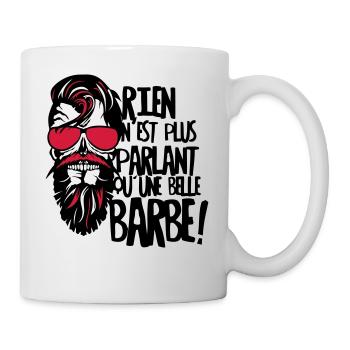 tete de mort hipster barbu citation rien parlant b - Mug blanc - blanc - Droite