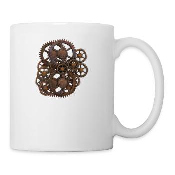 Zahnräder - Tasse - Weiß - Rechts