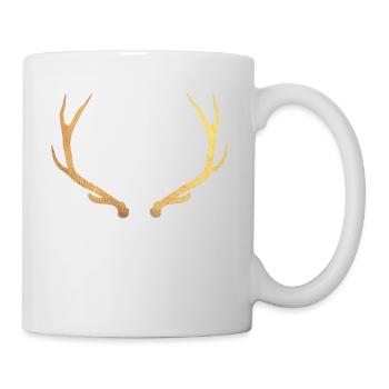 Gold deer - deer antler - Mug - white - Right