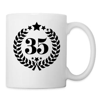 35. Geburtstags Kranz - Anniversary Wreath - Tasse - Weiß - Rechts