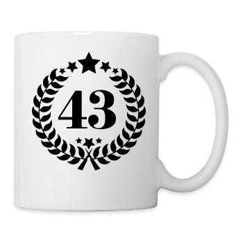 43. Geburtstags Kranz - Anniversary Wreath - Tasse - Weiß - Rechts