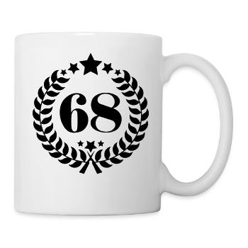 68. Geburtstags Kranz - Anniversary Wreath - Tasse - Weiß - Rechts
