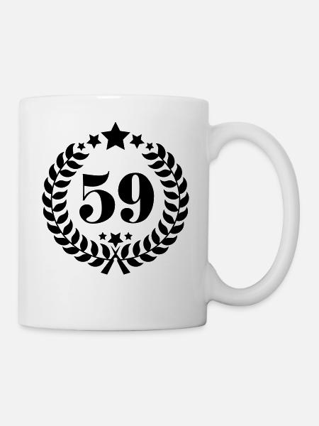 59th Birthday Wreath - Anniversary Wreath - Mug - white