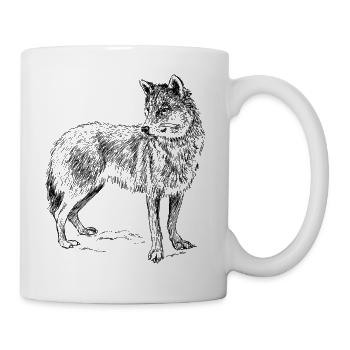 Wolf - Tasse - Weiß - Rechts