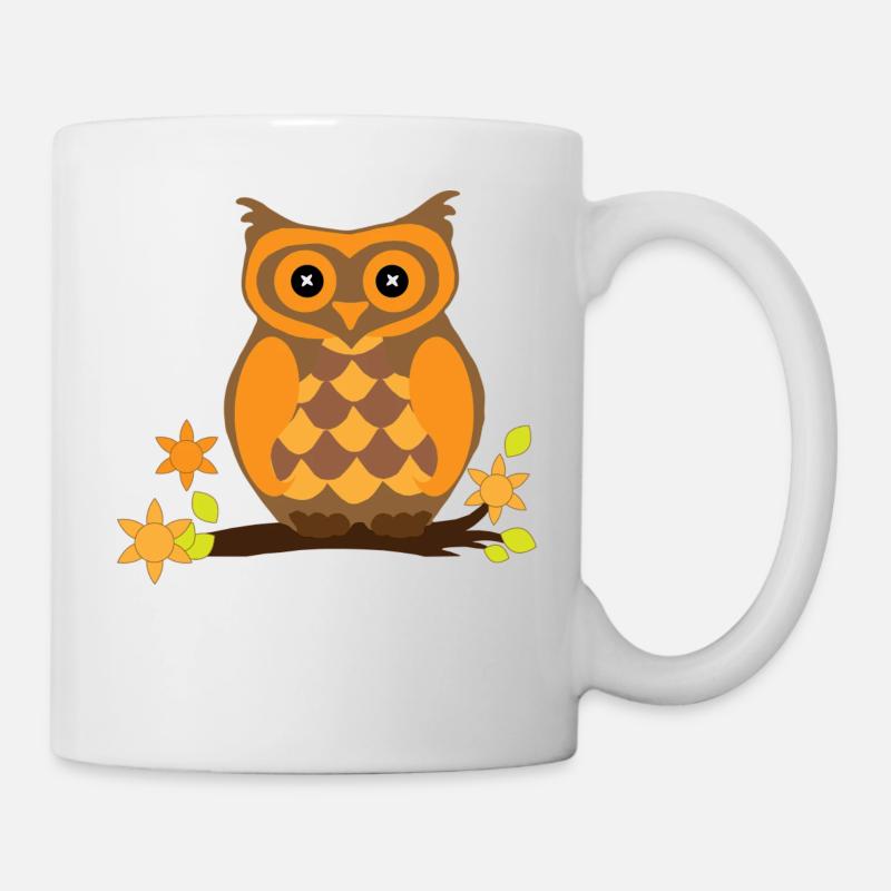 Goldene Eule - Tasse - Weiß